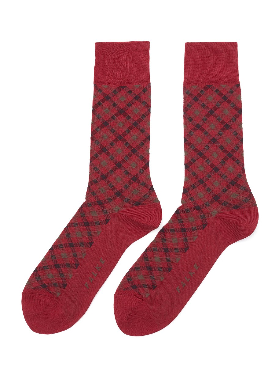 Men FALKE Socks | Smart' Seasonal Check Cotton Blend Crew Socks