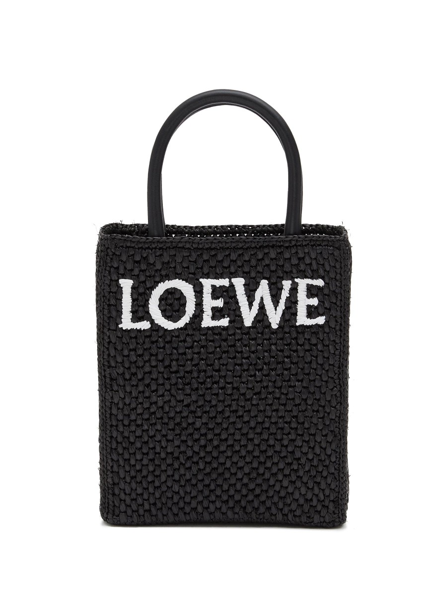 Women LOEWE Tote Bags | Standard A5 Logo Intarsia Raffia Tote Bag