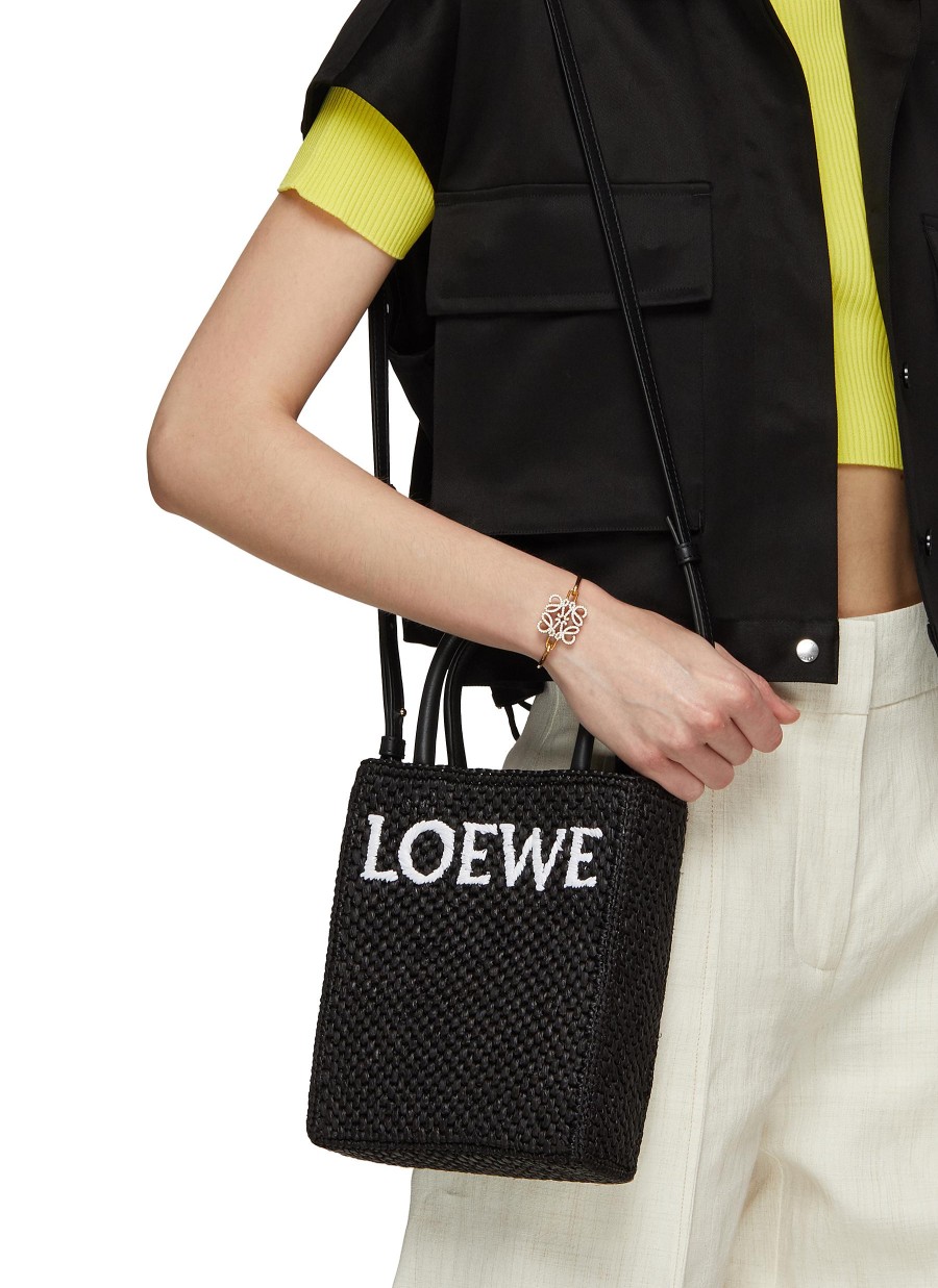 Women LOEWE Tote Bags | Standard A5 Logo Intarsia Raffia Tote Bag