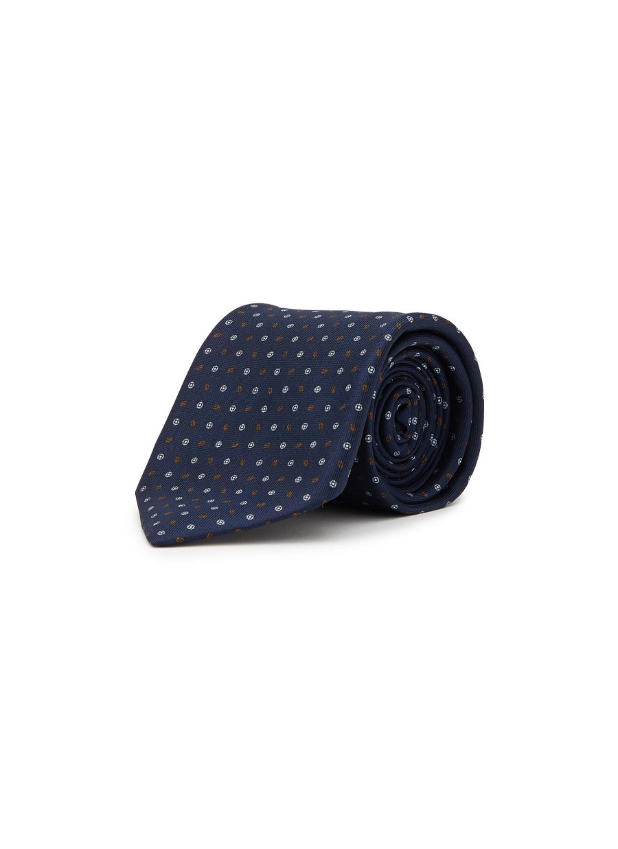 Men STEFANOBIGI MILANO Ties | Micro Floral Embroidered Silk Tie