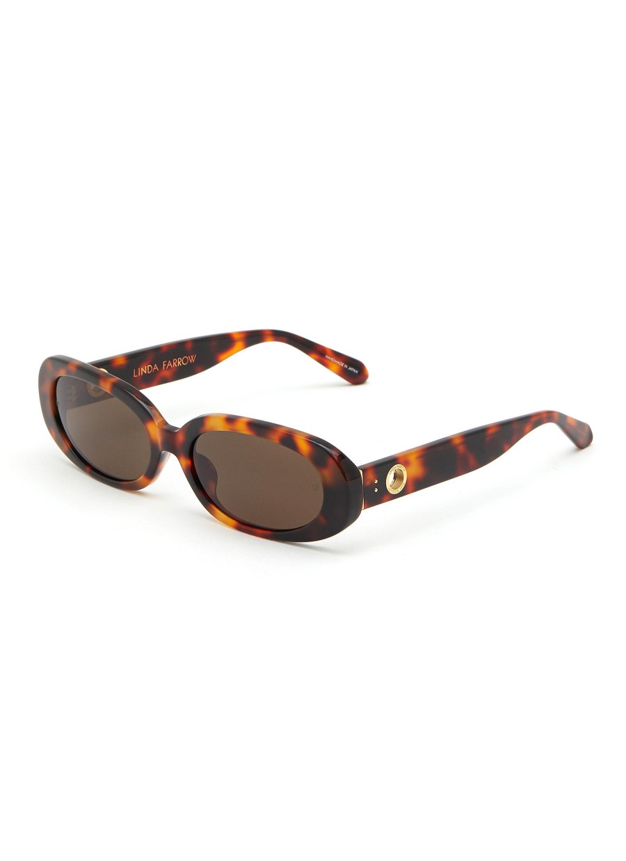 Women LINDA FARROW Eyewear | Cara Acetate Rectangular Sunglasses