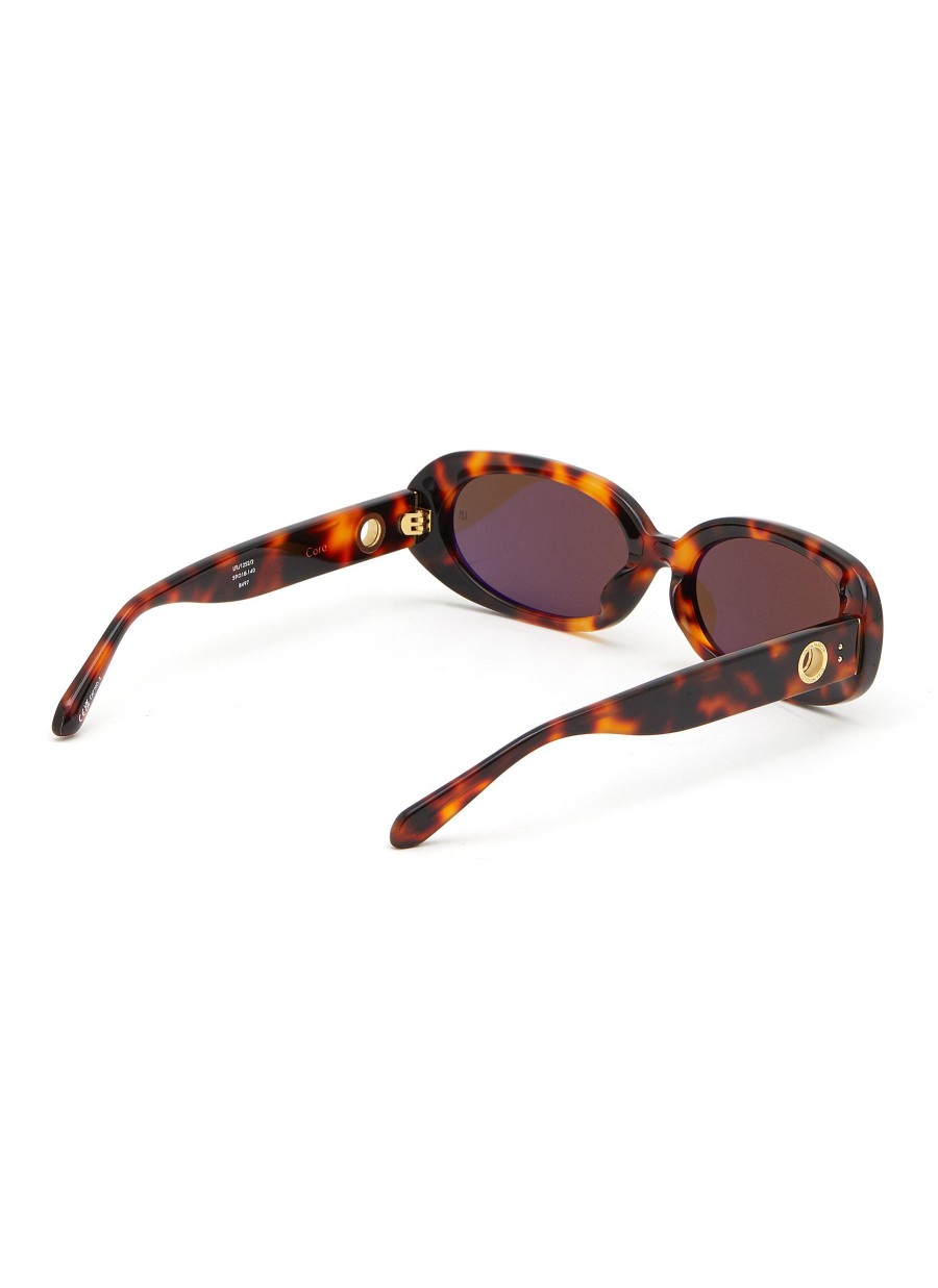 Women LINDA FARROW Eyewear | Cara Acetate Rectangular Sunglasses