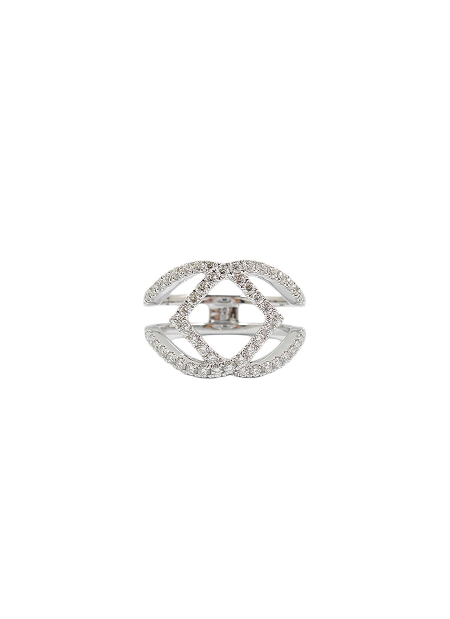 Women LC COLLECTION JEWELLERY Fine Jewellery | 18K White Gold Diamond Ring — Us 6.5