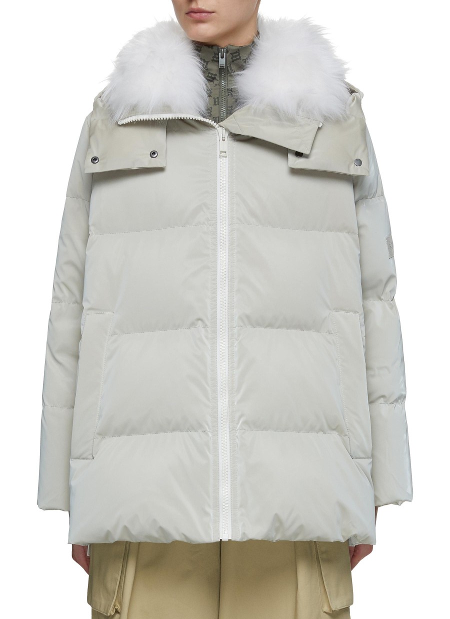 Women YVES SALOMON ARMY Jackets | Lambs Wool Collar Hooded Puffer