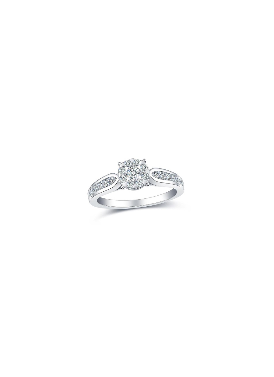 Women LC COLLECTION JEWELLERY Fine Jewellery | 18K White Gold Diamond Ring — Size Us 7