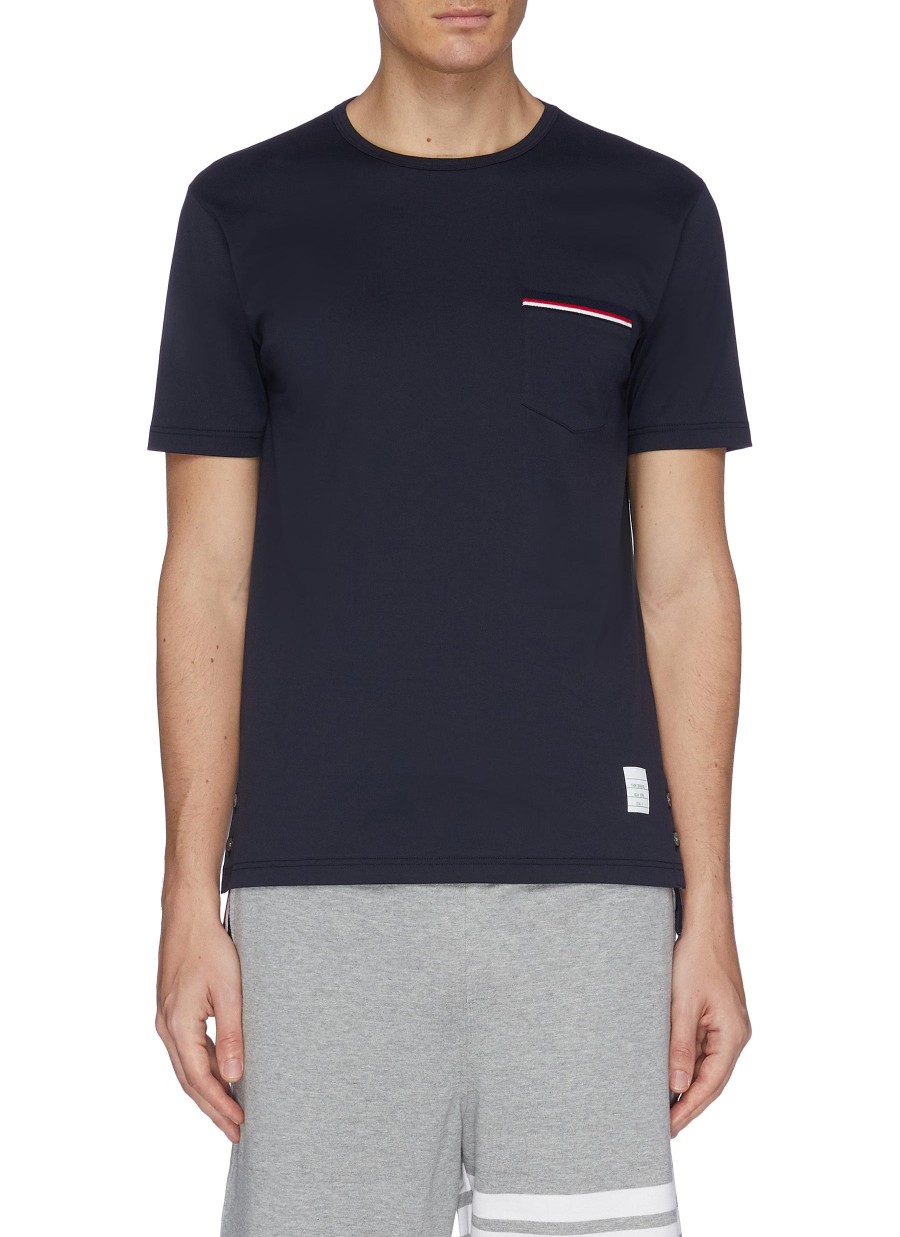 Men THOM BROWNE T-Shirts | Stripe Trim T-Shirt