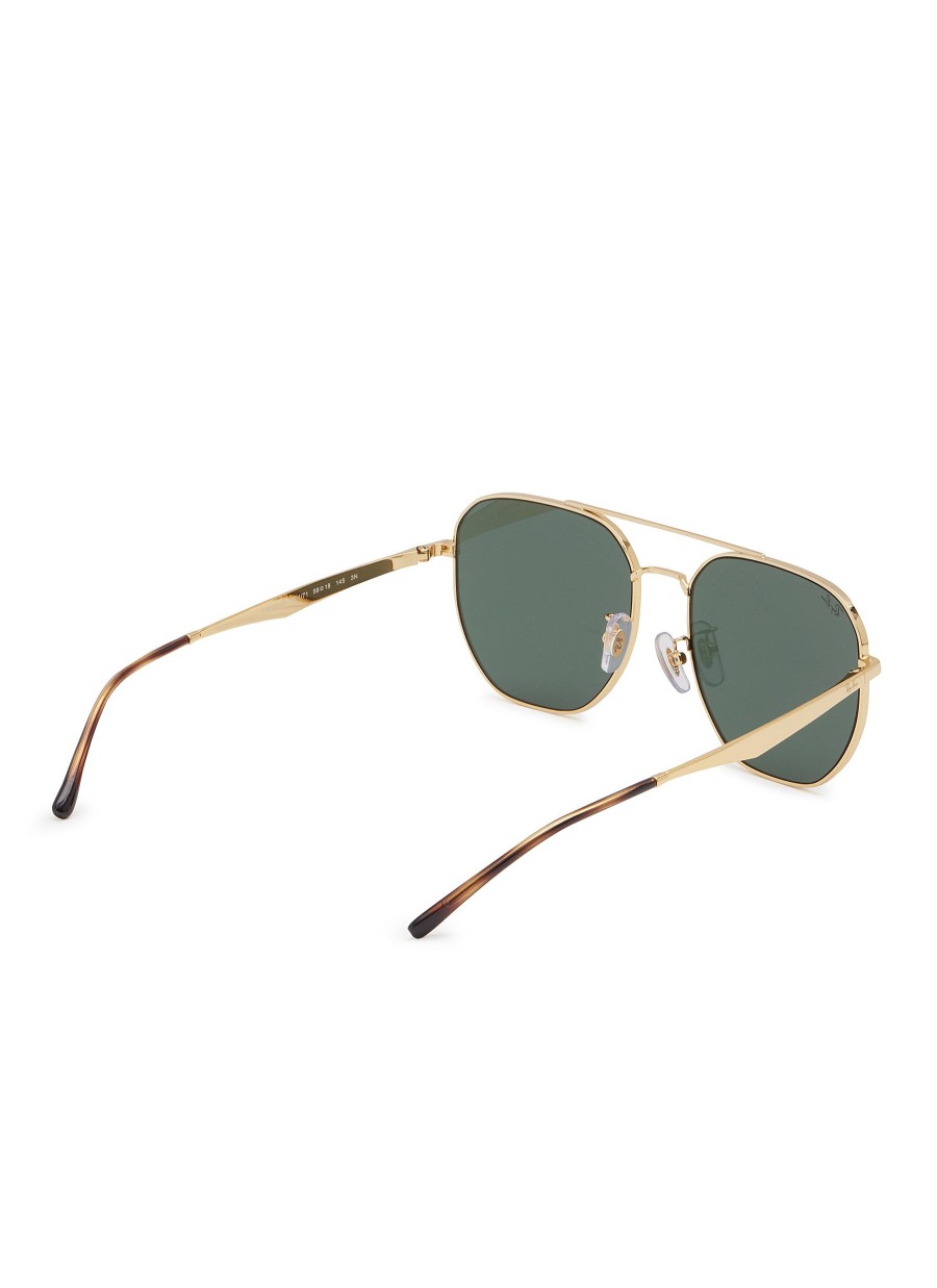 Men RAY BAN Eyewear | Double Bridge Metal Geometric Sunglasses