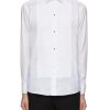 Men ETON Shirts | Spread Collar Bibfromt Slim Fit Pique Evening Shirt