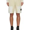 Men STONE ISLAND Pants | Gabardine Patch Pockets Fleece Shorts