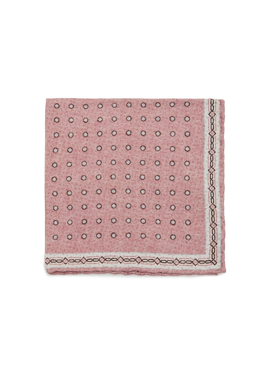 Men BRUNELLO CUCINELLI Pocket Squares | Dotted Chequered Silk Pocket Square