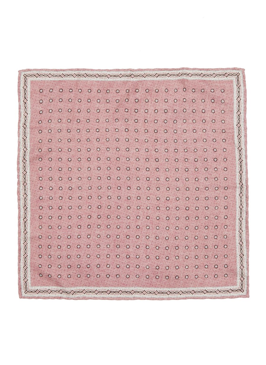 Men BRUNELLO CUCINELLI Pocket Squares | Dotted Chequered Silk Pocket Square