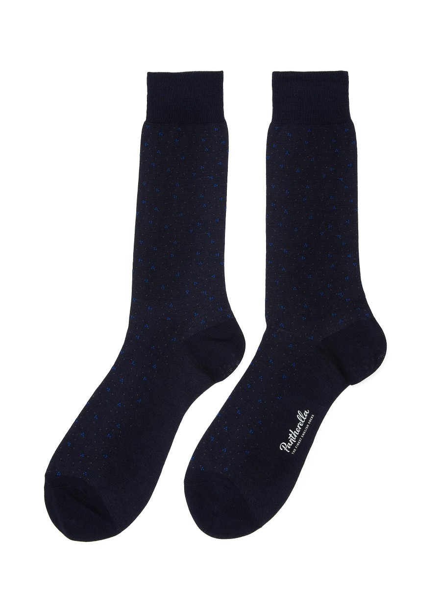 Men PANTHERELLA Socks | Crompton Mini Dot Long Anklet Socks