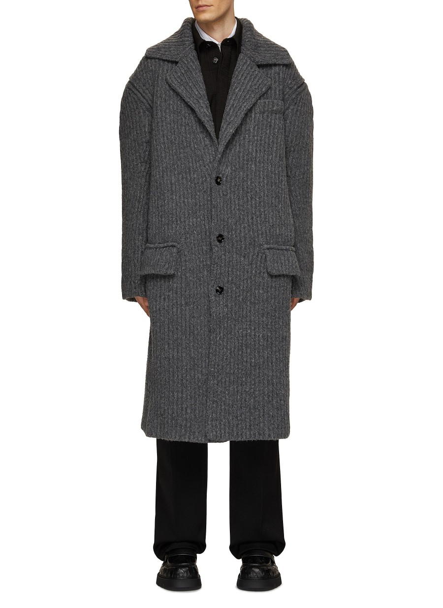 Men BOTTEGA VENETA Coats | Ribbed Knit Coat