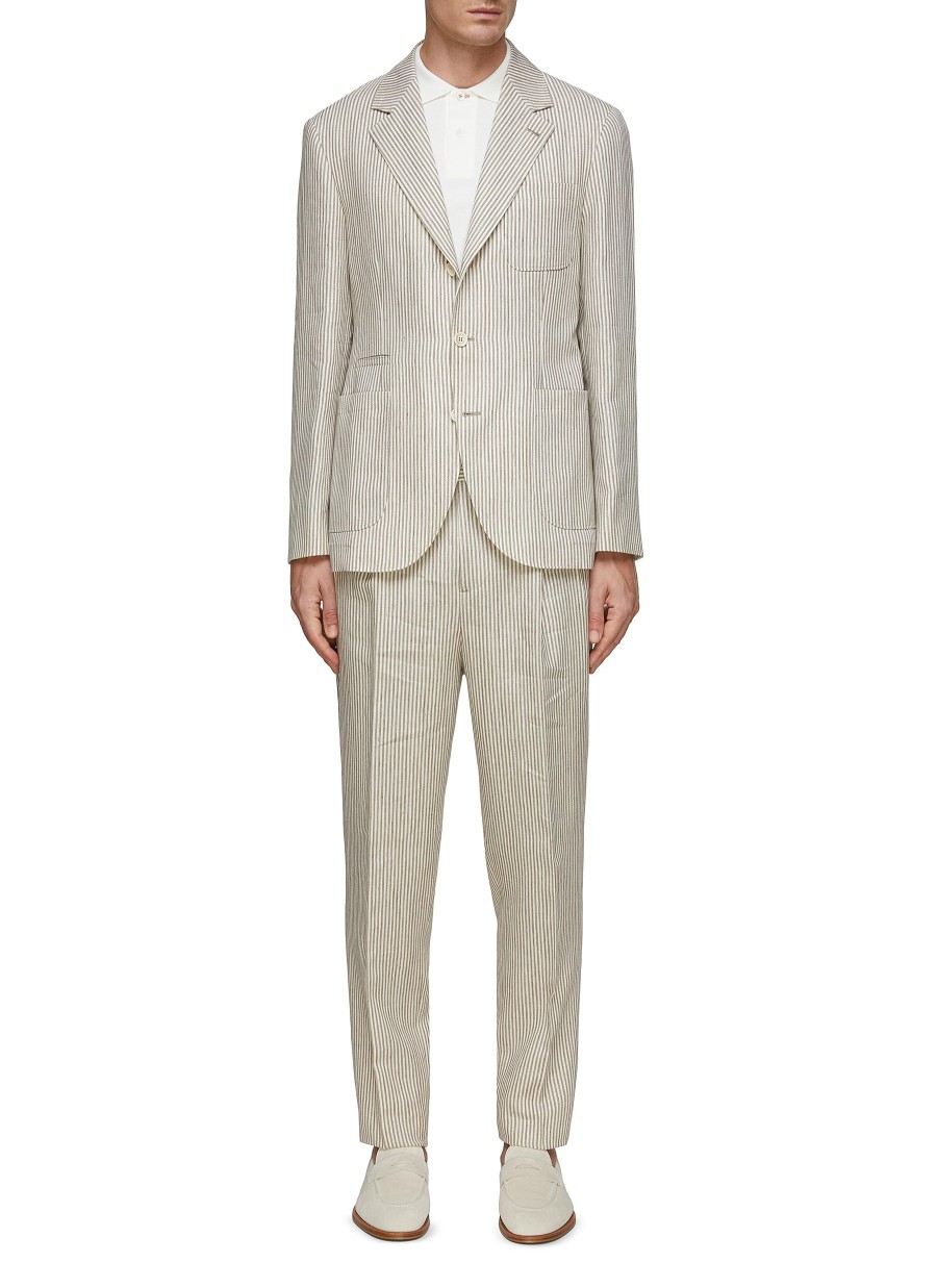 Men BRUNELLO CUCINELLI Suits | Striped Linen Wool Suit