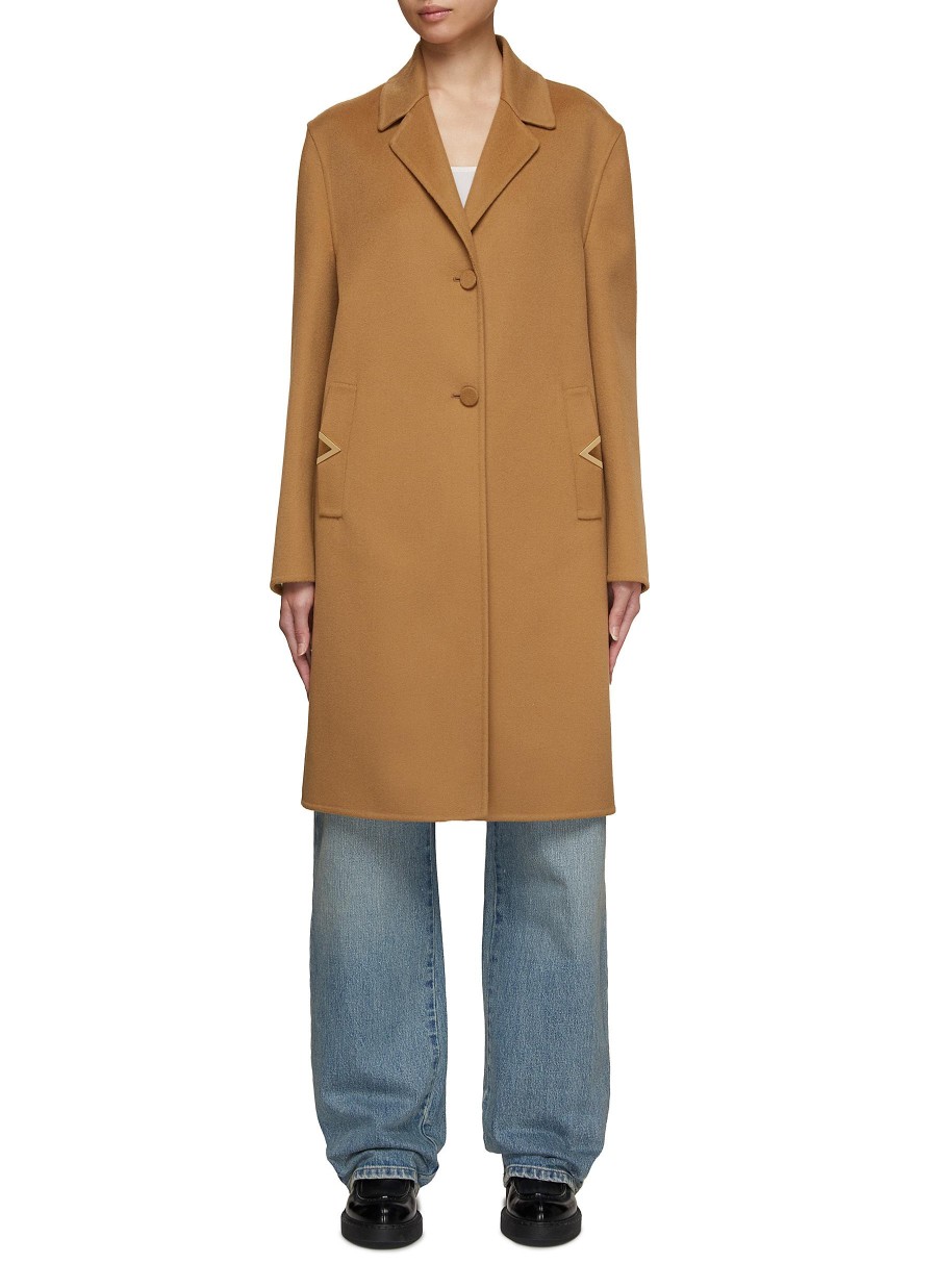 Women VALENTINO Coats | Vlogo Pocket Collared Coat