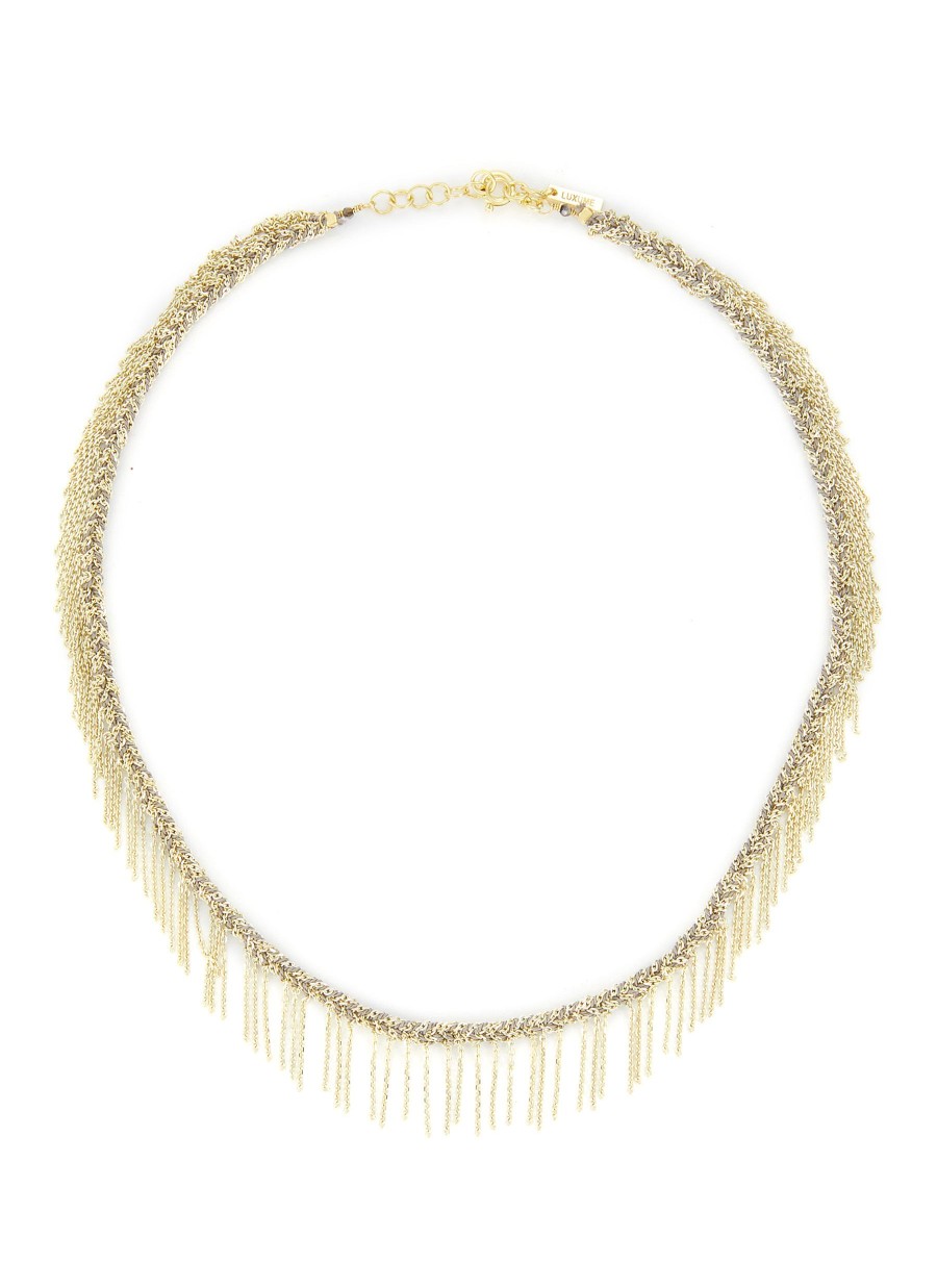 Women MARIE LAURE CHAMOREL Fashion Jewellery | N° 182 Sterling Silver Lurex Thread Necklace