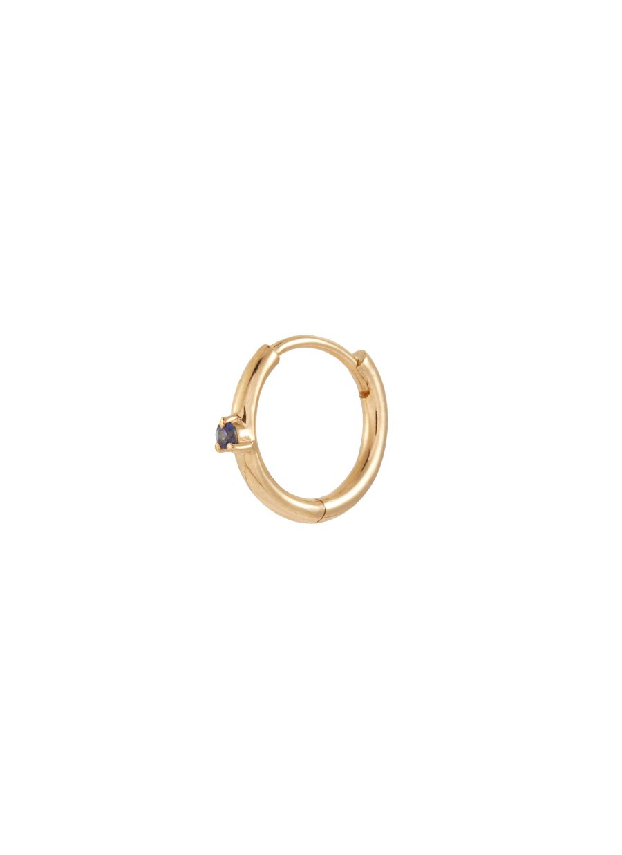 Women MÉTIER BY TOMFOOLERY Fashion Jewellery | 9K Gold Sapphire Clicker Single Hoop Earring