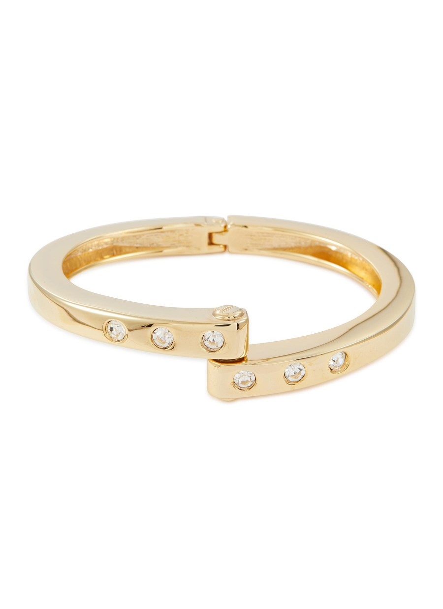 Women LANE CRAWFORD VINTAGE ACCESSORIES Vintage Accessories | Gold Toned Metal Diamante Clamper Bracelet