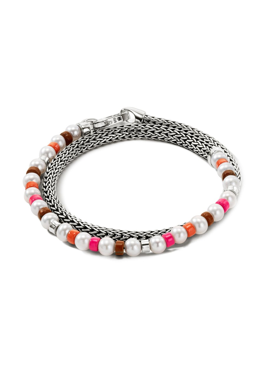 Women JOHN HARDY Fine Jewellery | Colorblock Pearl Wrap Bracelet — Size Um