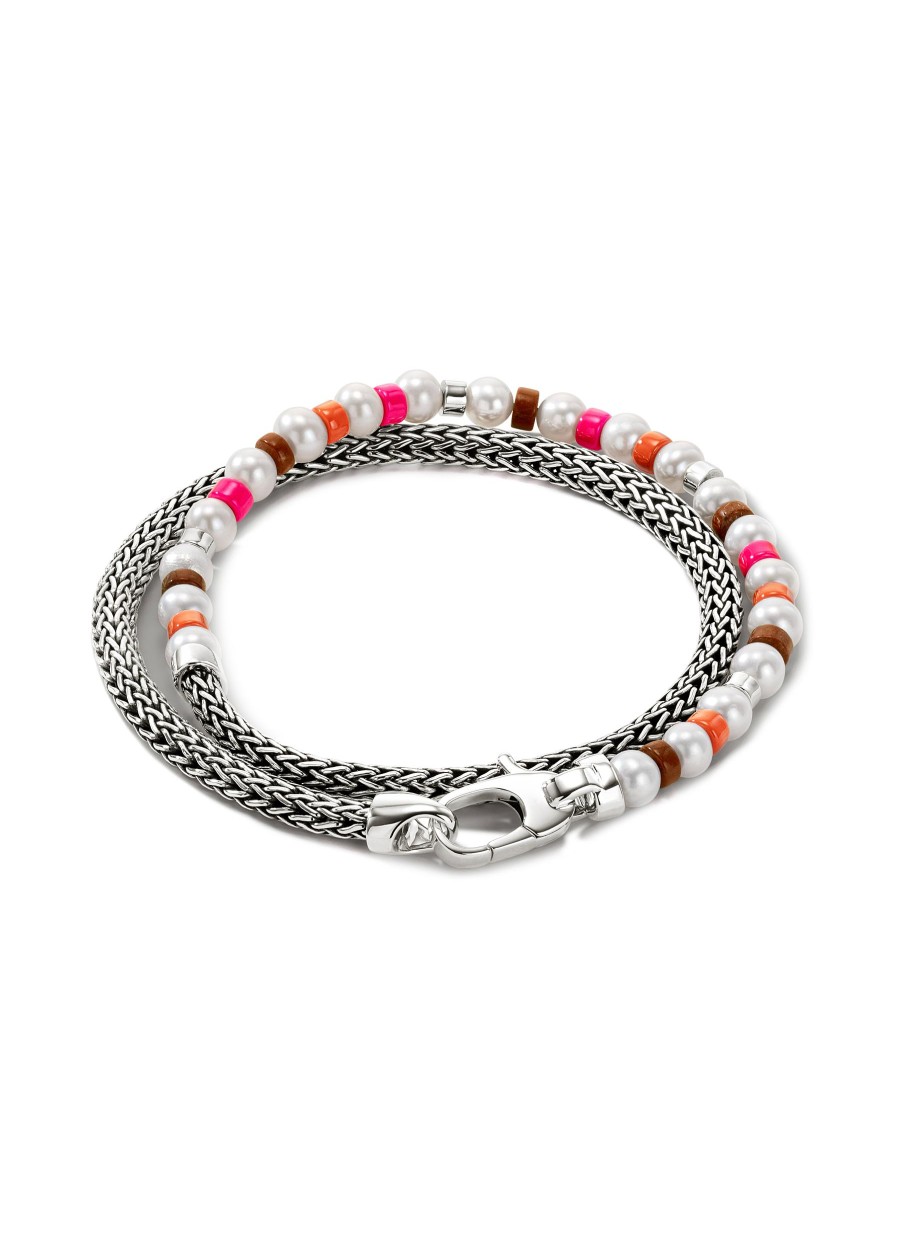 Women JOHN HARDY Fine Jewellery | Colorblock Pearl Wrap Bracelet — Size Um