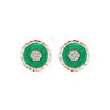 Women KORLOFF Fine Jewellery | Saint-Petersbourg Rose Gold Diamond Green Agate Stud Earrings