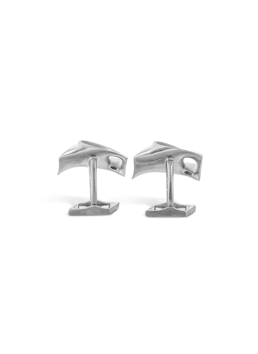 Men TATEOSSIAN Cufflinks | X Zaha Hadid Brushed Stainless Steel Twisted Cufflinks