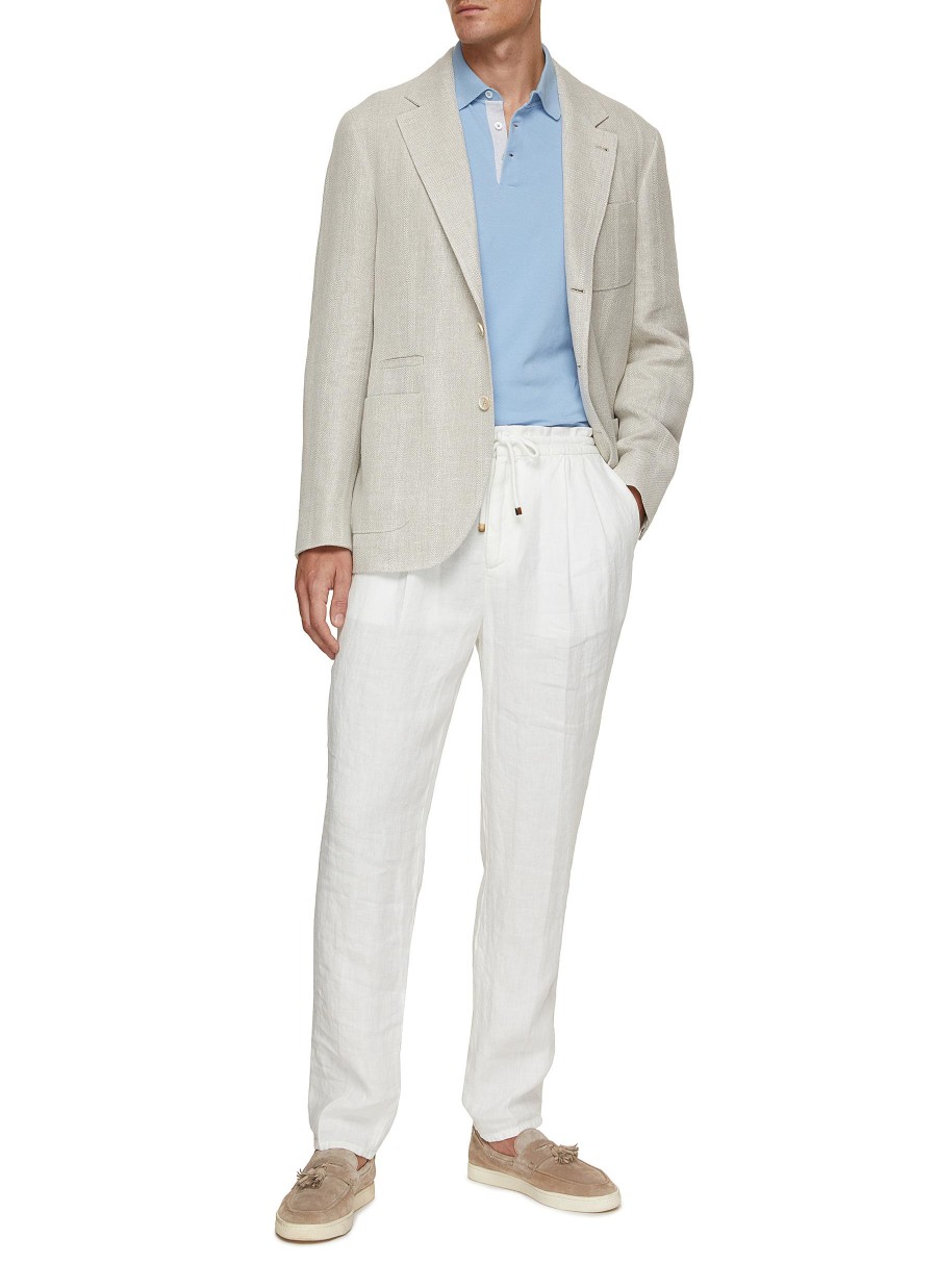 Men BRUNELLO CUCINELLI Suits | Linen Silk Wool Cotton Deconstructed Blazer