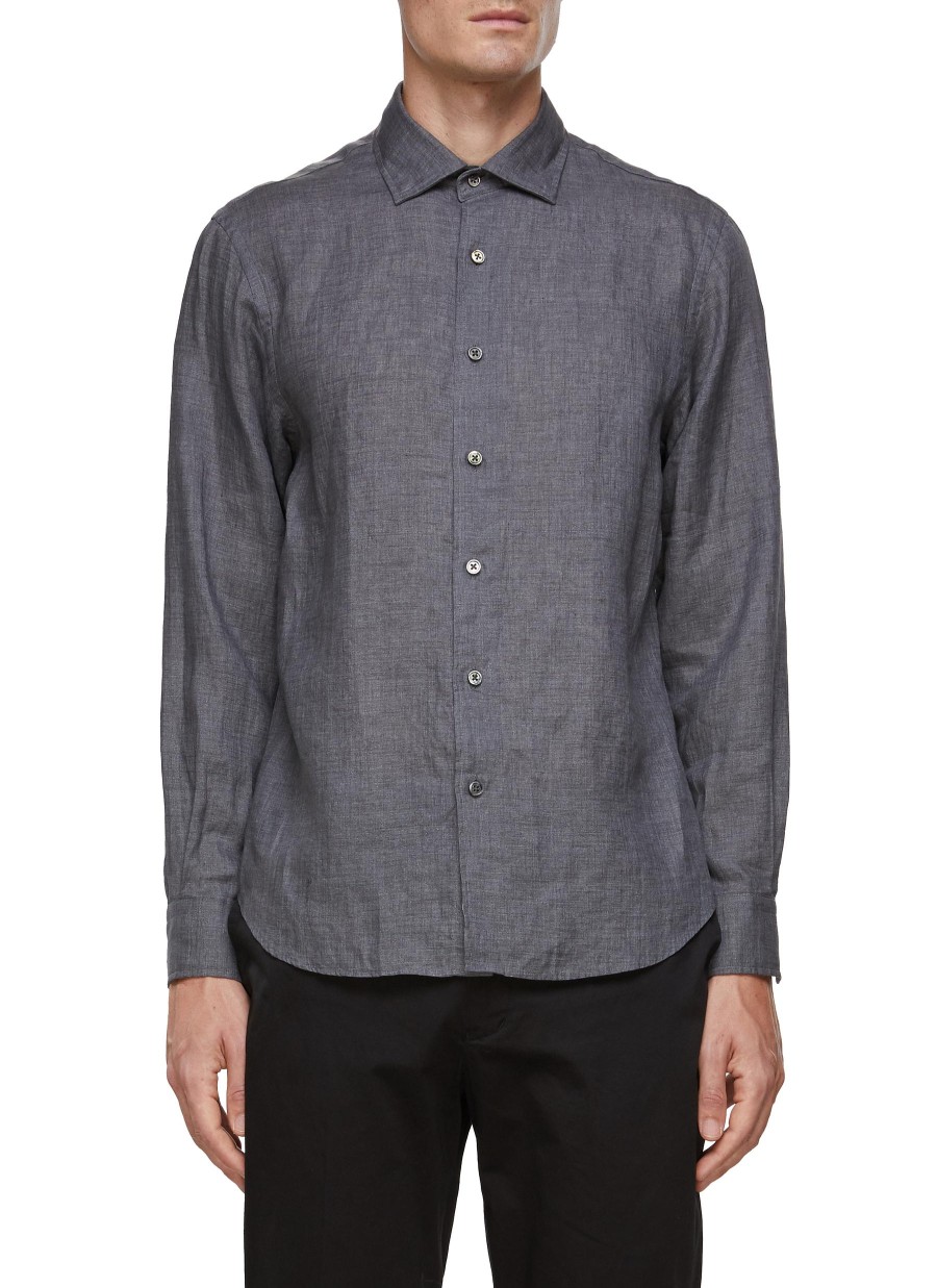 Men TOMORROWLAND Shirts | Spread Collar Linen Shirt