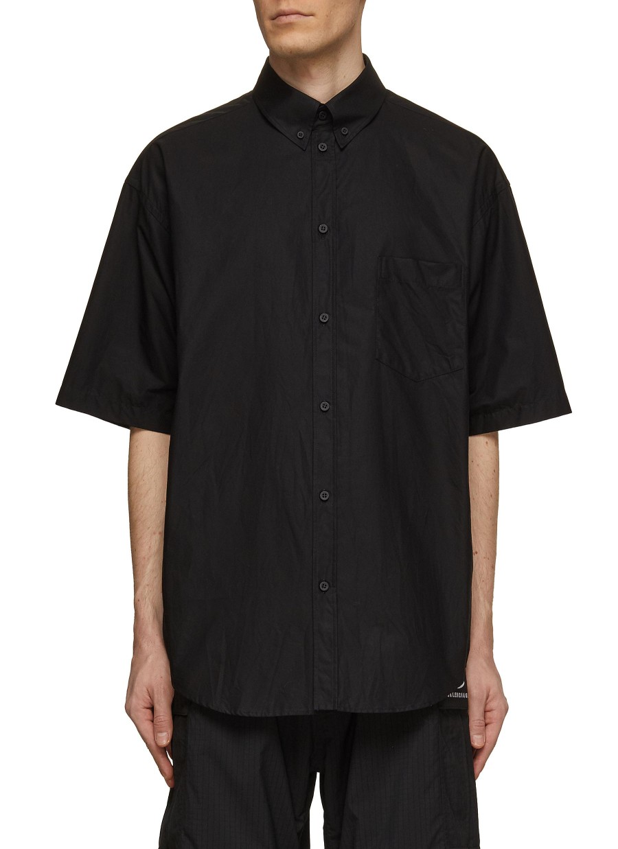 Men BALENCIAGA Shirts | Embroidered Surfer Logo Shirt