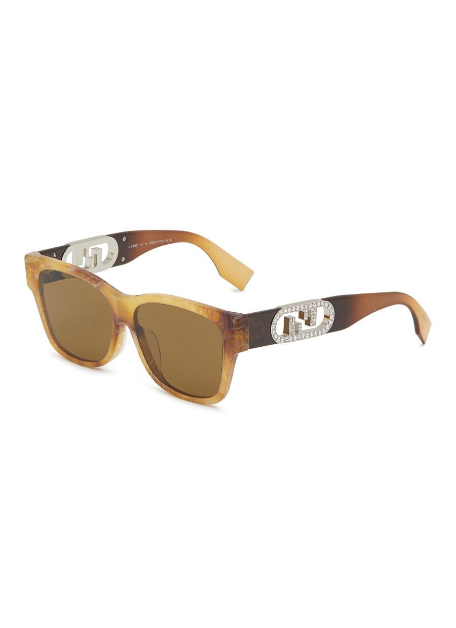 Women FENDI Eyewear | O'Lock Tortoiseshell Effect Acetate Sunglasses