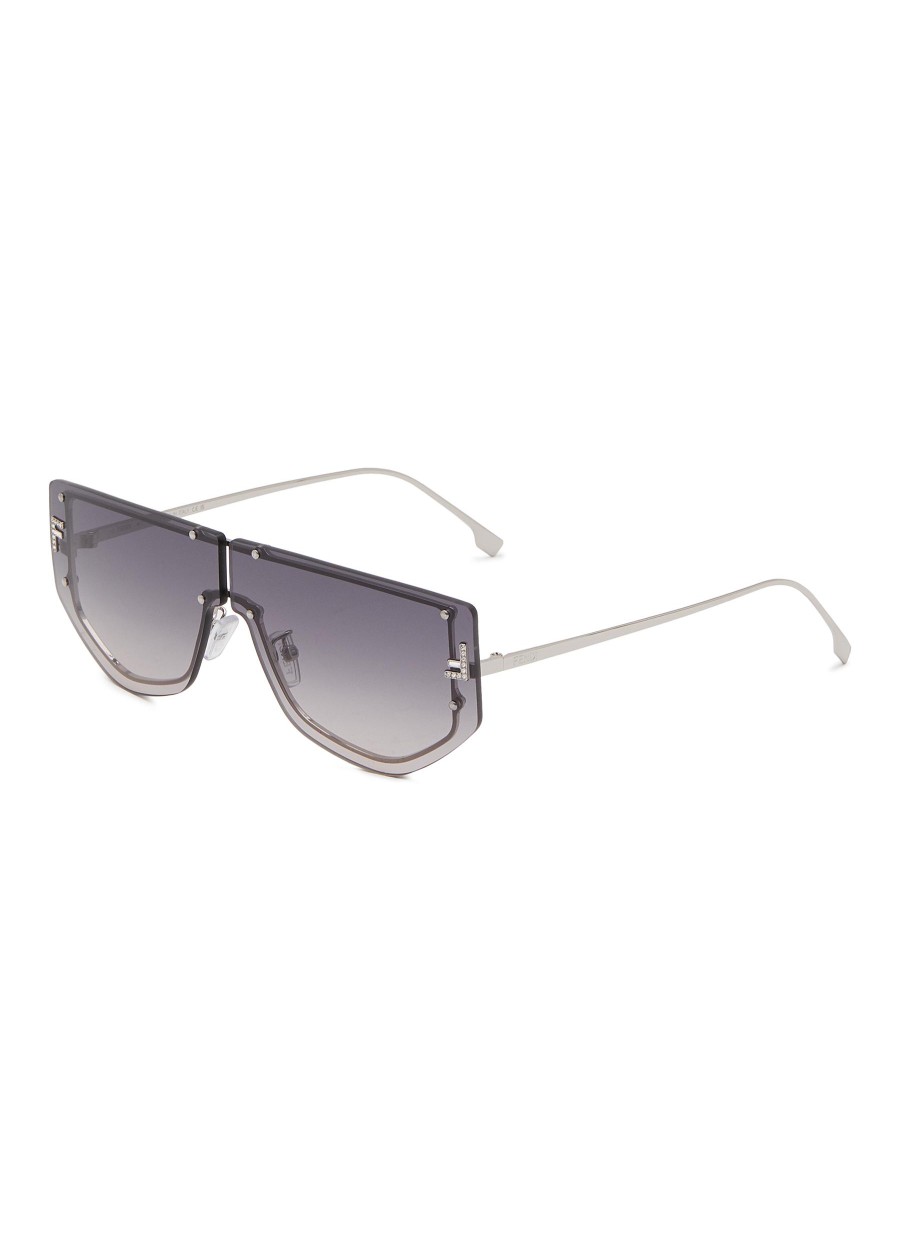 Women FENDI Eyewear | Fendi First Rimless Metal Sunglasses