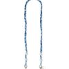 Women LA COQUE FRANCAISE Tech Accessories | Della Braided Bandana Wooden Bead Phone Strap — Blue