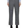 Men THOM BROWNE Pants | Cropped Flat Front Pants