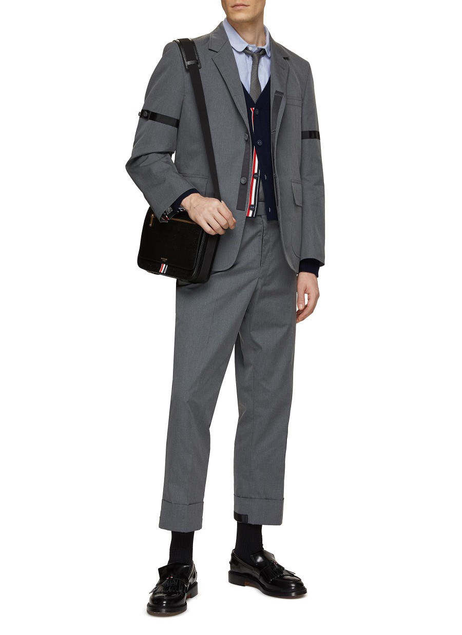 Men THOM BROWNE Pants | Cropped Flat Front Pants