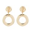 Women LANE CRAWFORD VINTAGE ACCESSORIES Vintage Accessories | Jj Jonette Gold Toned Lion Hoop Earrings