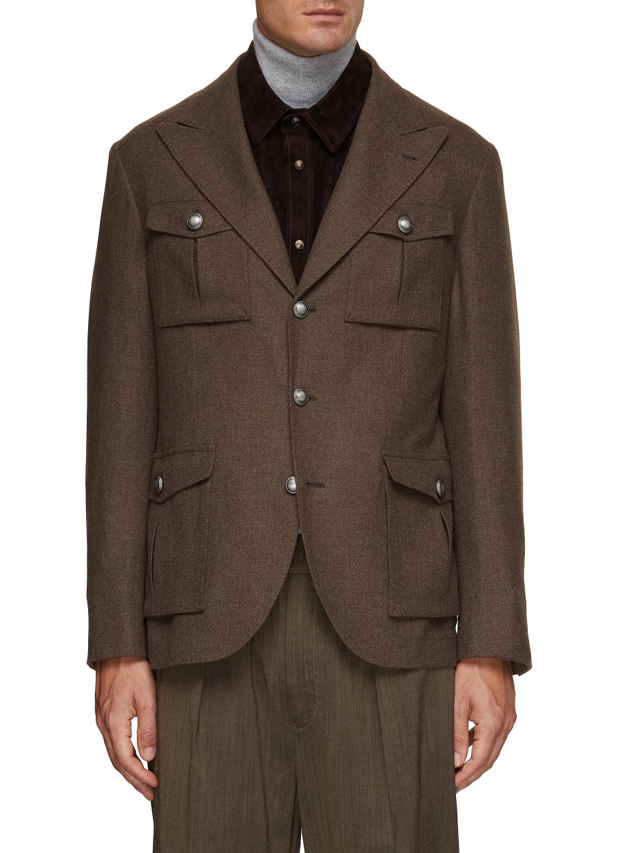 Men BRUNELLO CUCINELLI Jackets | Peak Lapel Safari Jacket