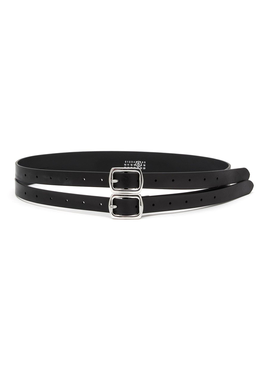 Women MM6 MAISON MARGIELA Belts | Leather Double Buckle Belt