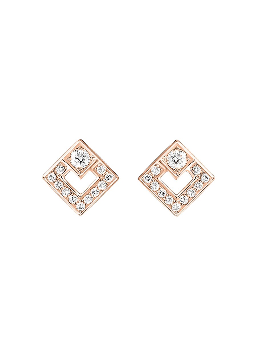 Women KORLOFF Fine Jewellery | Eclat 18K Rose Gold Diamond Stud Earrings