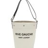 Men SAINT LAURENT Tote Bags | Rive Gauche' Canvas Bucket Bag With Detachable Pouch