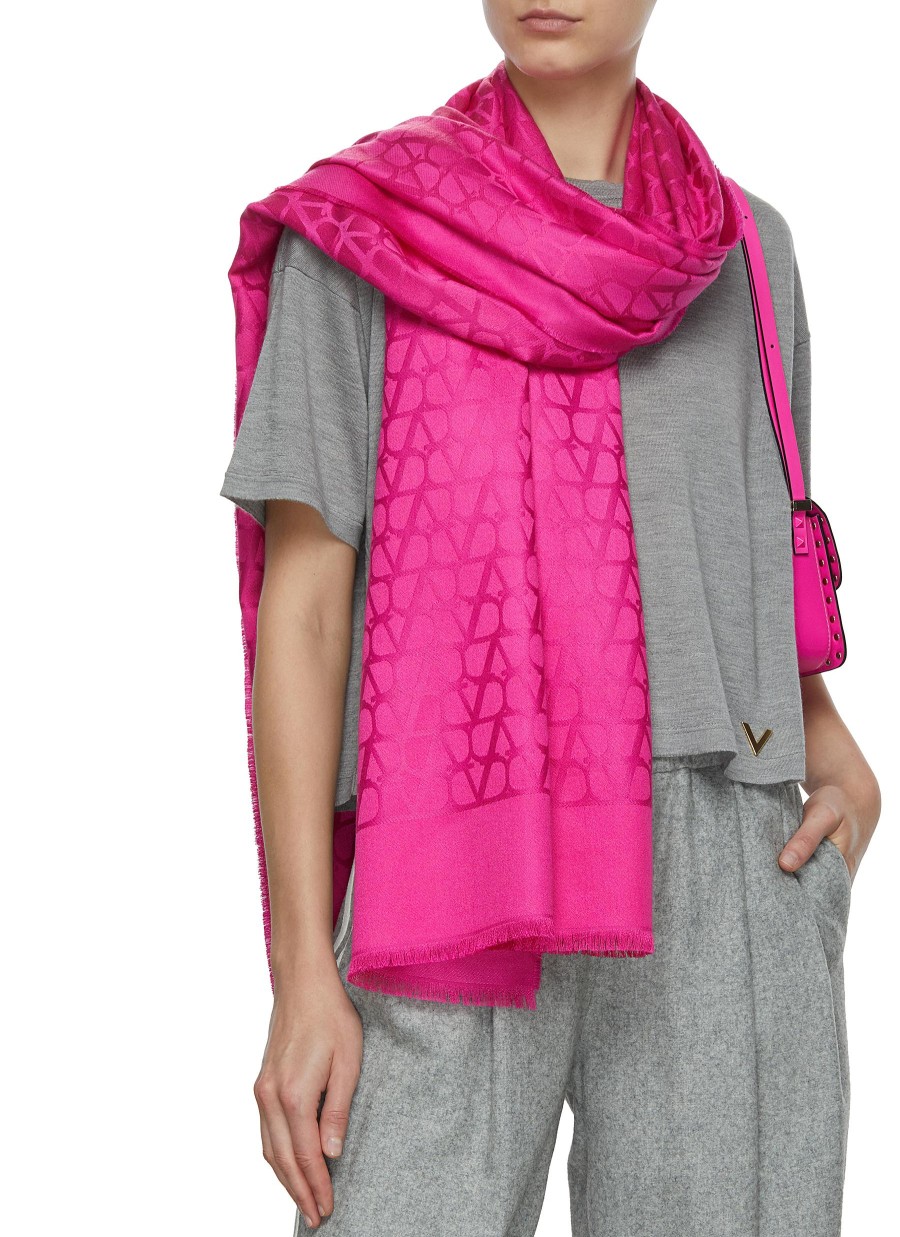 Women VALENTINO Scarves & Wraps | Silk Wool Blend Toile Iconographe Stole