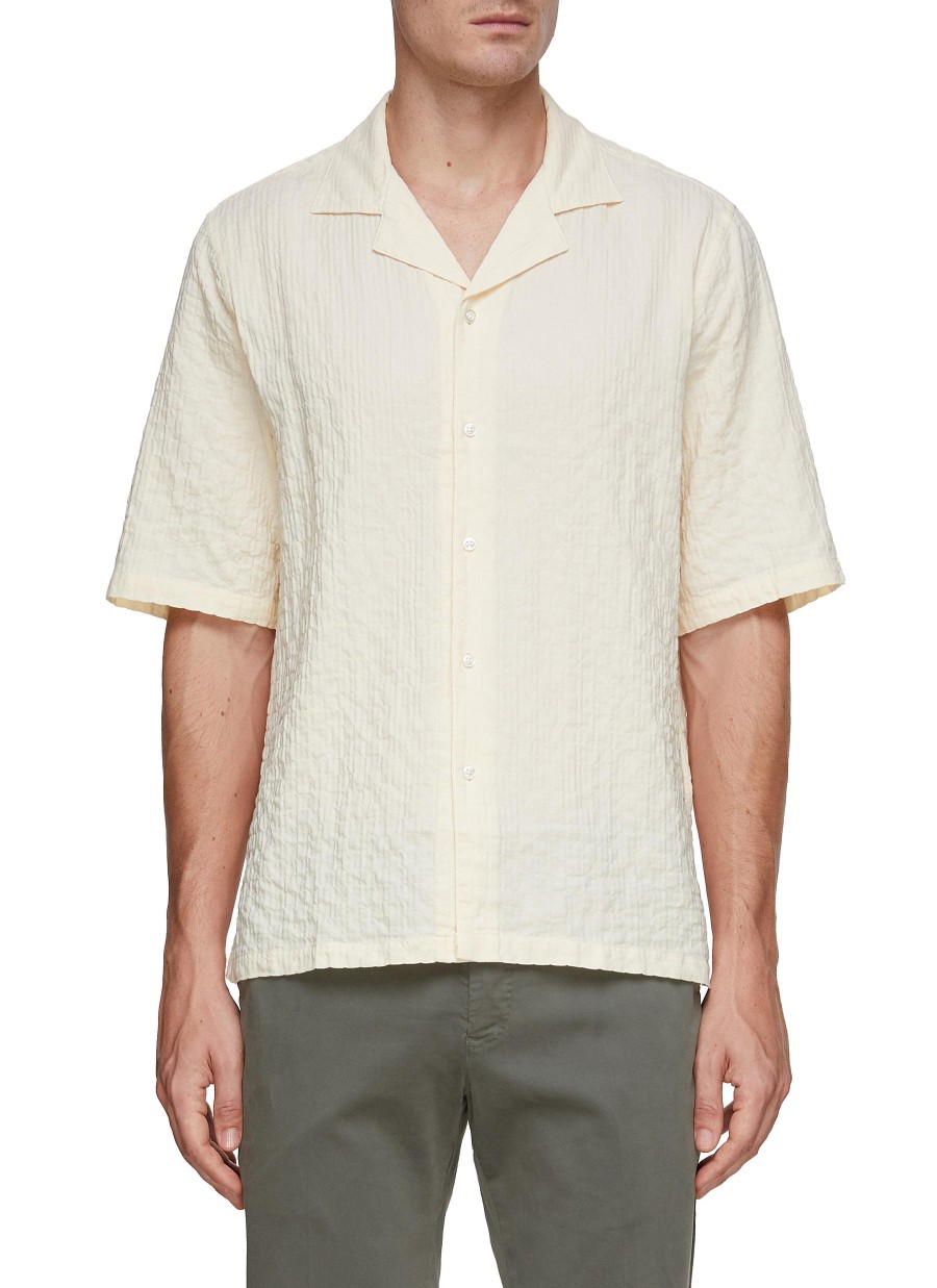 Men OFFICINE GENERALE Shirts | Eren Seersucker Cotton Shirt