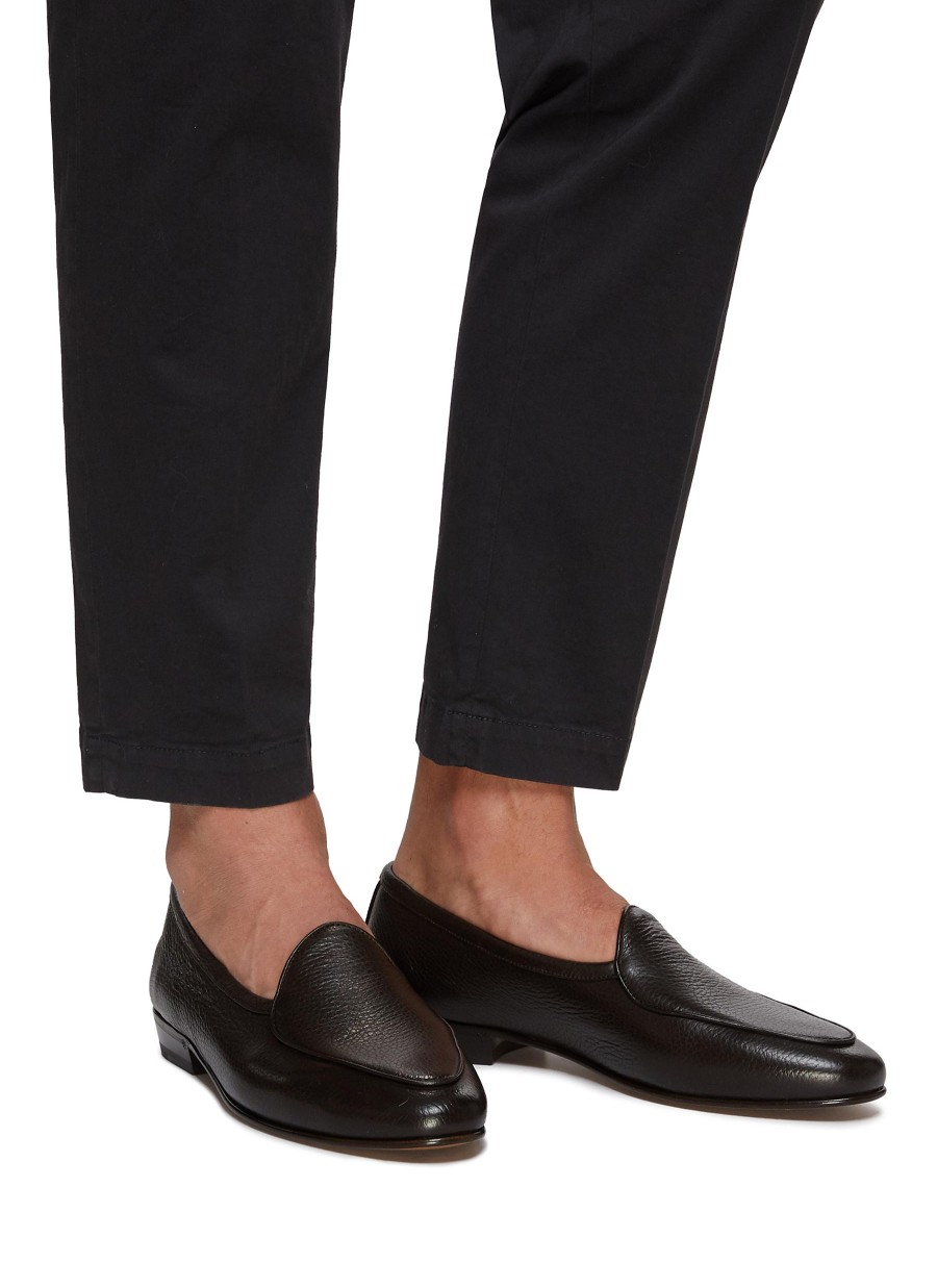 Men BAUDOIN & LANGE Flats | Sagan Classic Plain' Low Vamp Pebble Grain Leather Loafers