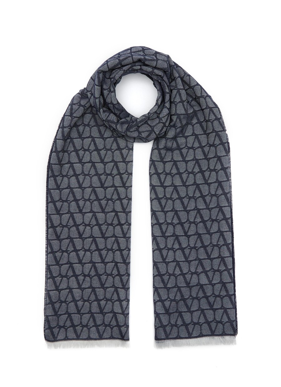 Women VALENTINO Scarves & Wraps | Iconograph Jacquard Cotton Silk Cashmere Scarf