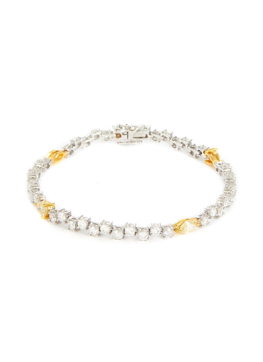 Women LC COLLECTION JEWELLERY Fine Jewellery | 18K Gold Diamond Mixed Cut Yellow Diamond Tennis Bracelet