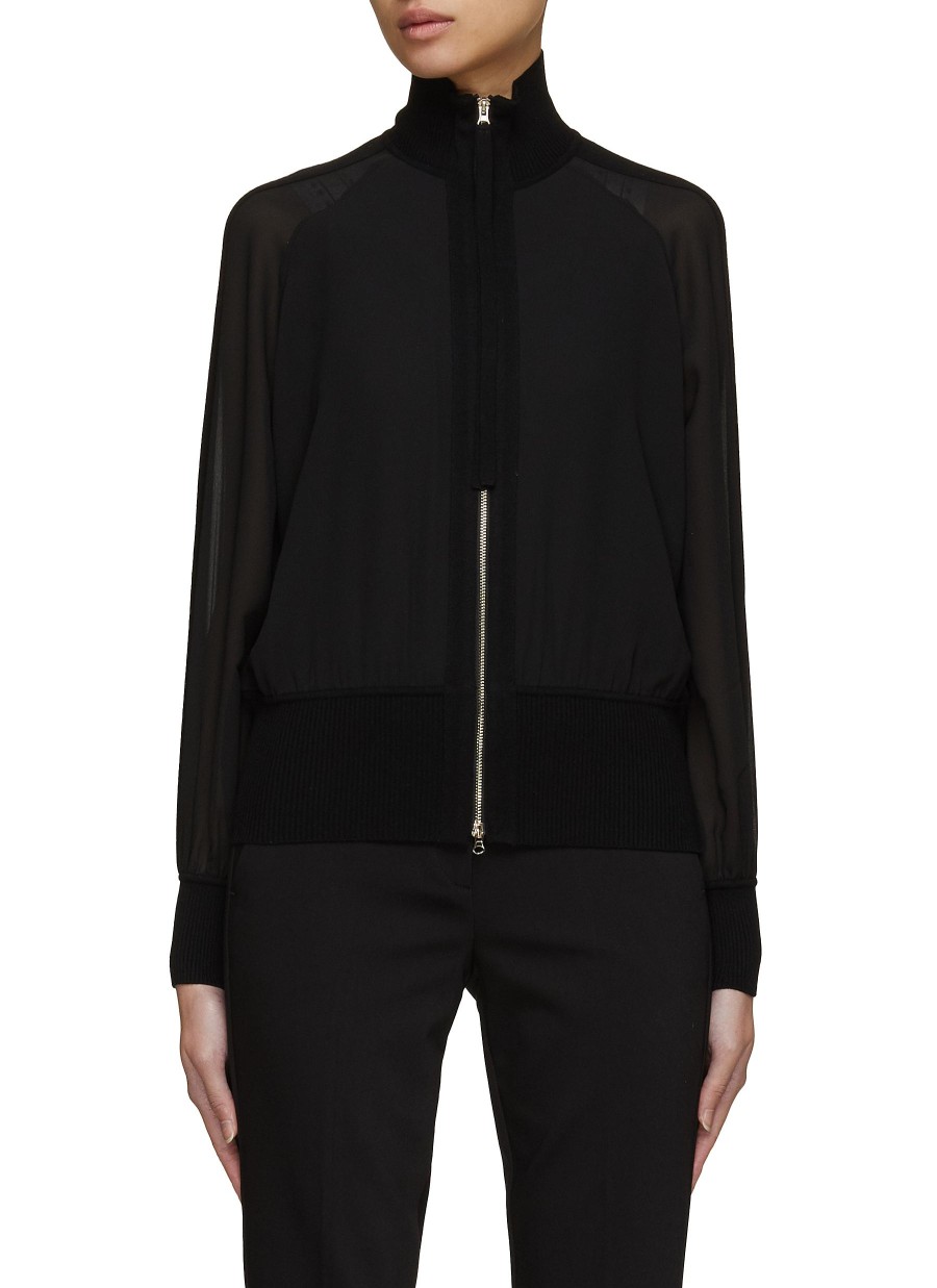 Women MARELLA Jackets | Zip Up Bi-Fabric Bomber