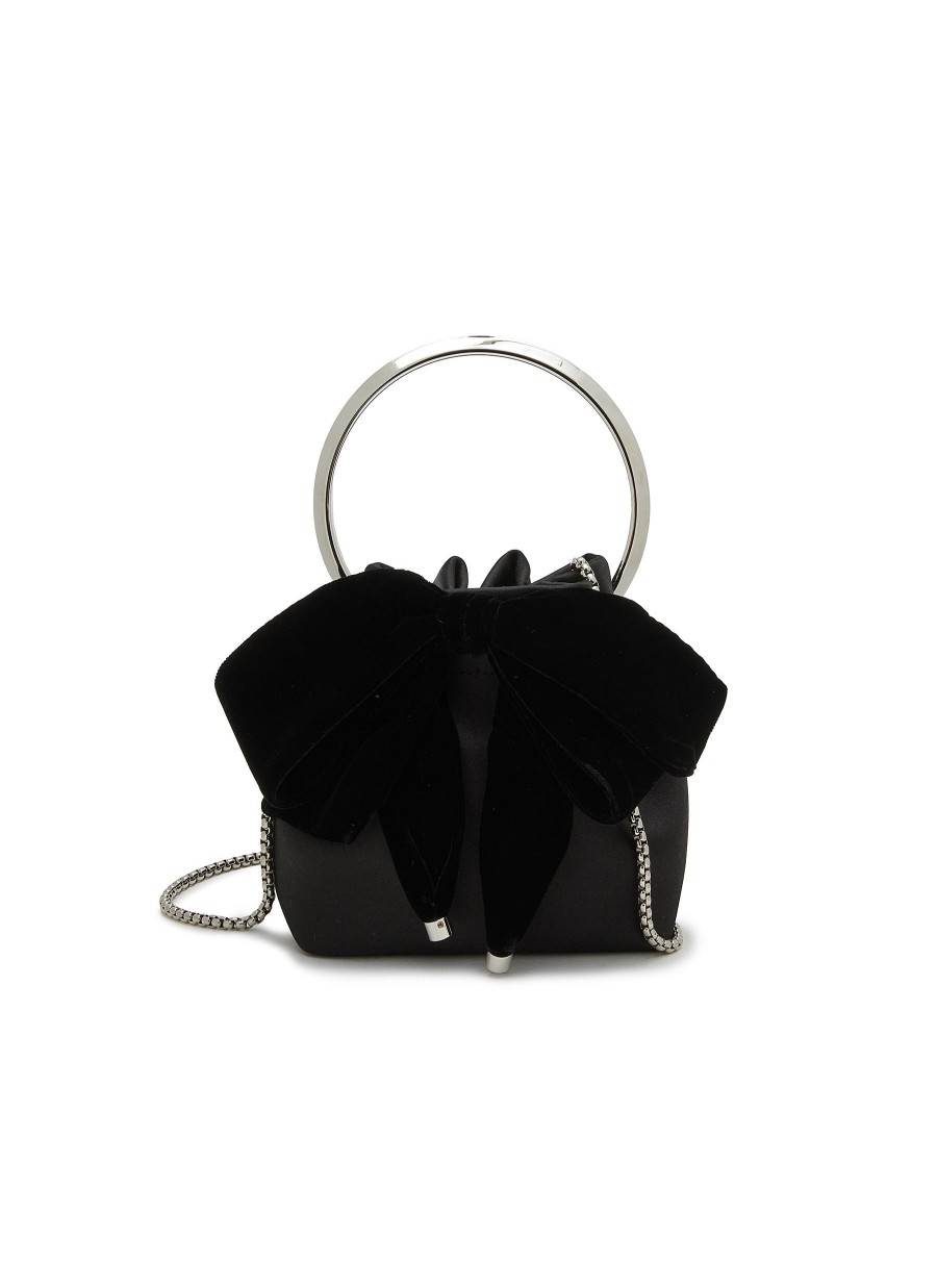 Women JIMMY CHOO Clutch Bags | Bon Bon Velvet Bow Satin Bucket Bag