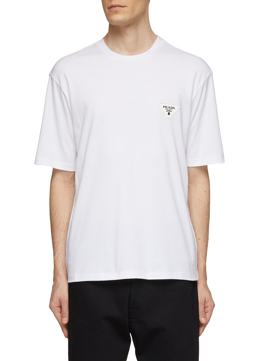 Men PRADA T-Shirts | Triangle Logo T-Shirt