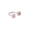 Women JUSTINE CLENQUET Fashion Jewellery | Rae Palladium Plated Pink Crystal Ring