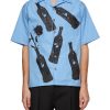 Men PRADA Shirts | Painted Wine Bottle Print Short Sleeve Shirt