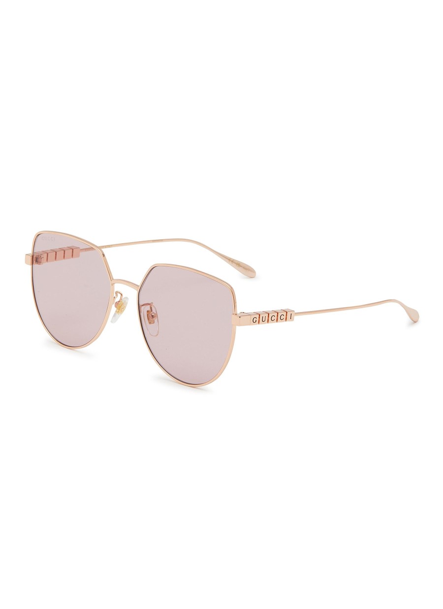 Women GUCCI Eyewear | Metal Geometric Sunglasses